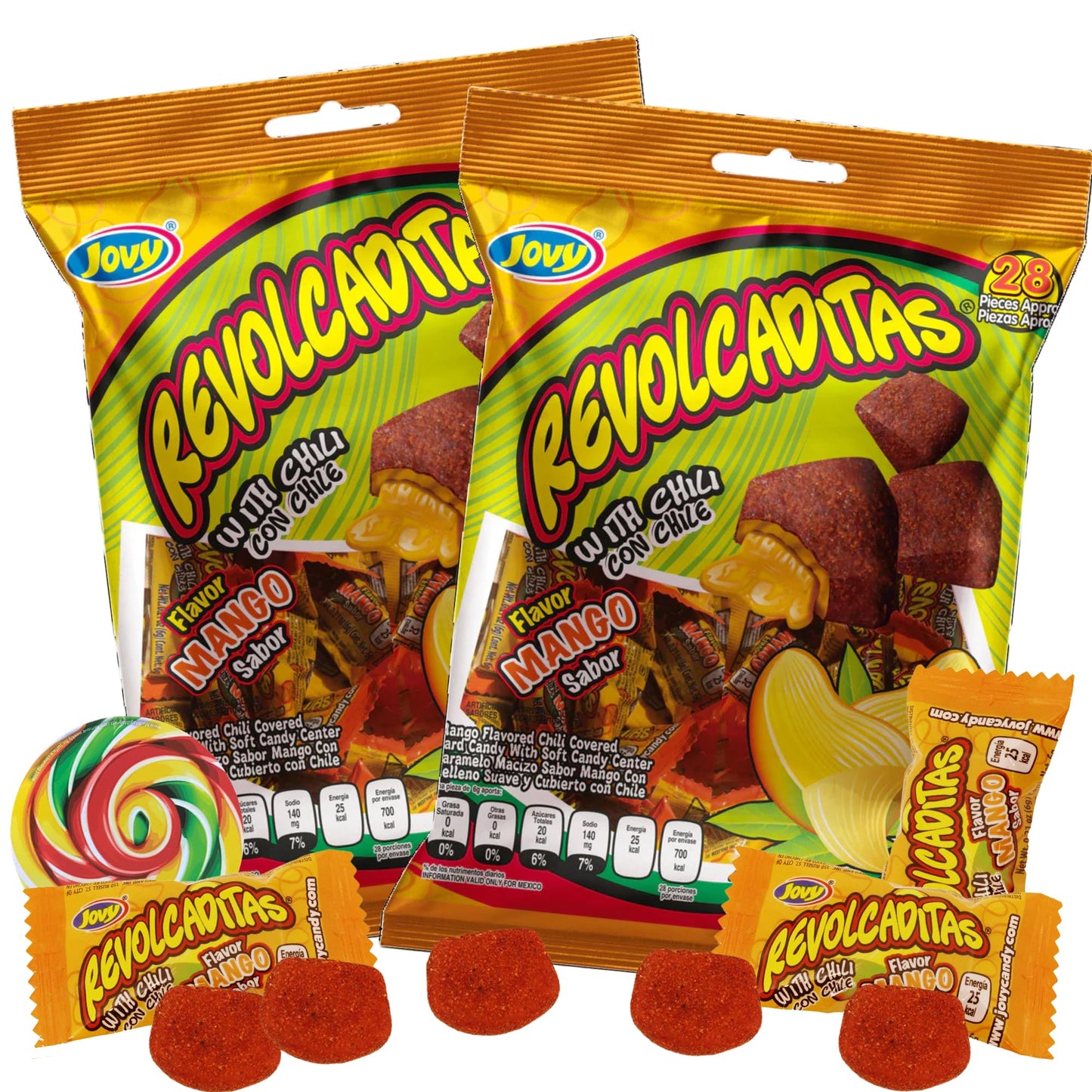 Sweetzo - Sweet and Spicy Hard Candies Covered in Chili Powder, Individually Wrapped Mexican Candies for Sharing, Pinatas or Goo