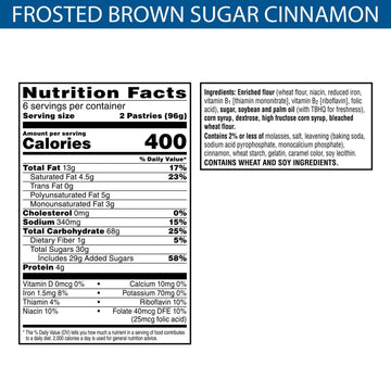 Pop-Tarts Toaster Pastries, Breakfast Foods, Kids Snacks, Frosted Brown Sugar Cinnamon (144 Pop-Tarts)