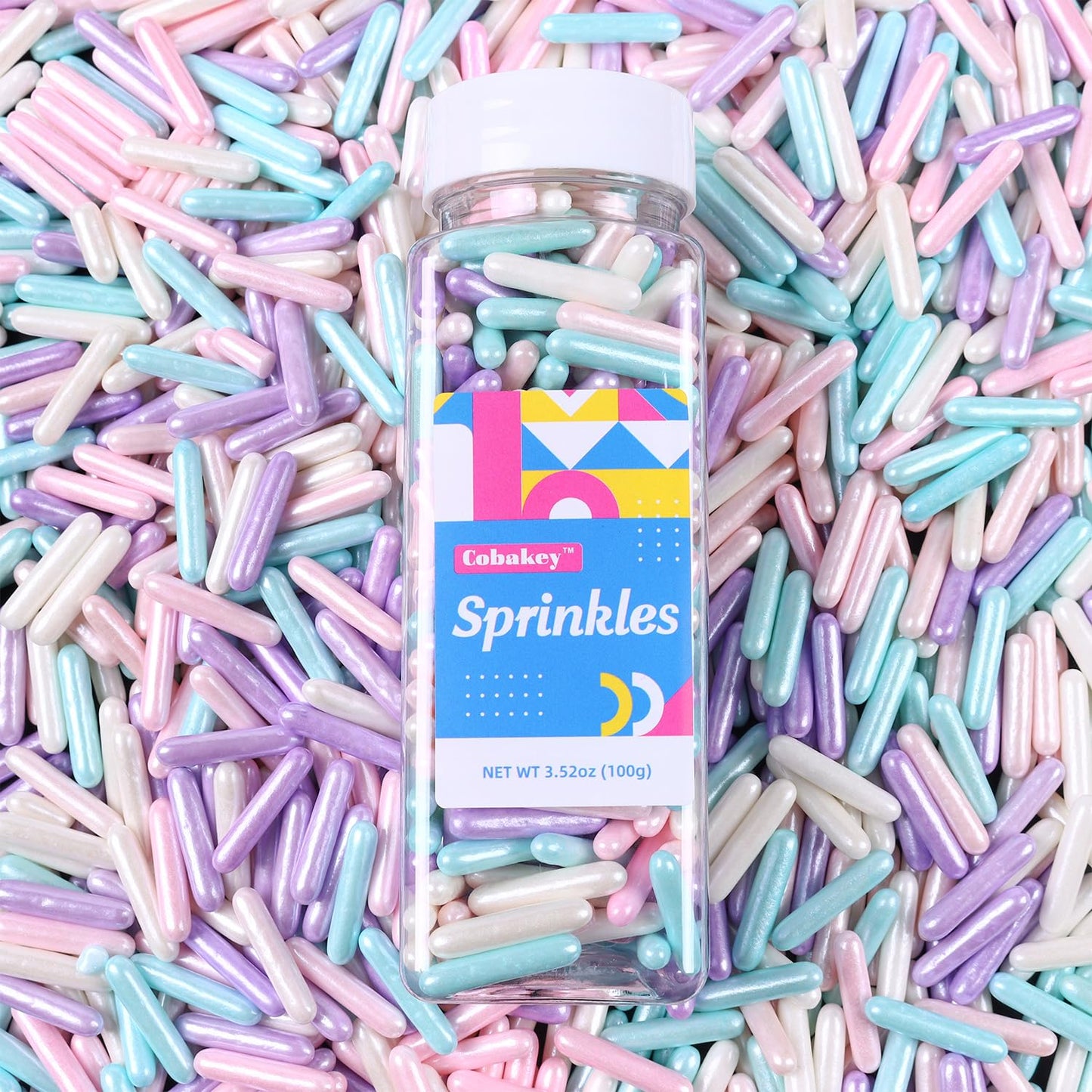 Sprinkles For Cake Decorating 4.2 Ounce Edible Sugar Rods Sprinkles For Cookie Decorating, Cupcake Topper, Ice Cream, Candy, Cho