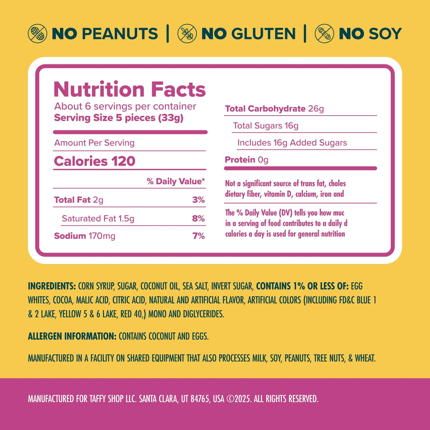 Taffy Shop Totally Bananas, Salt Water Taffy - Assorted Gourmet Soft Chewy Candy, Variety Pack, Bulk Sweet Snack, Fresh Gift & G