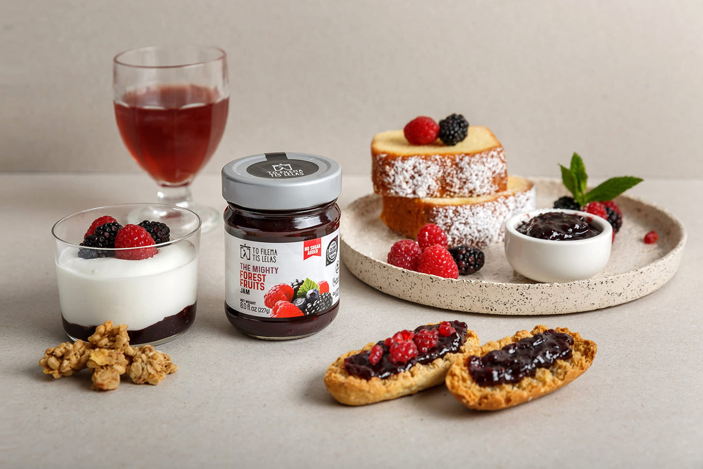 Forest Fruit Jam - 8 Fl. Oz - No Sugar Added Natural Sweetness Taste - Made In Greece, No Preservatives, Gluten Free Forest Frui