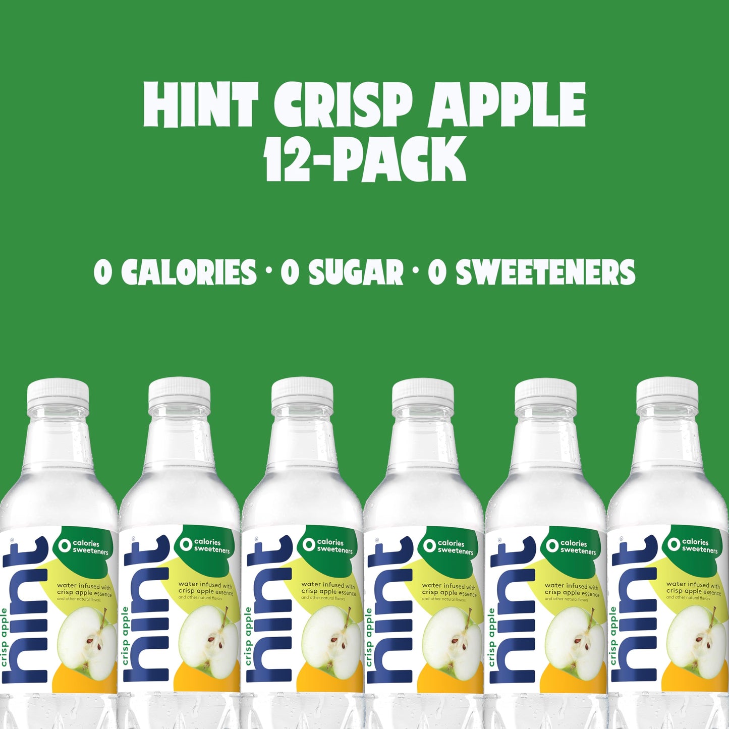 Hint Fruit-Infused Bottled Water, Crisp Apple - Sugar Free Flavored Water with Zero Calories, Naturally Flavored, and No Artific
