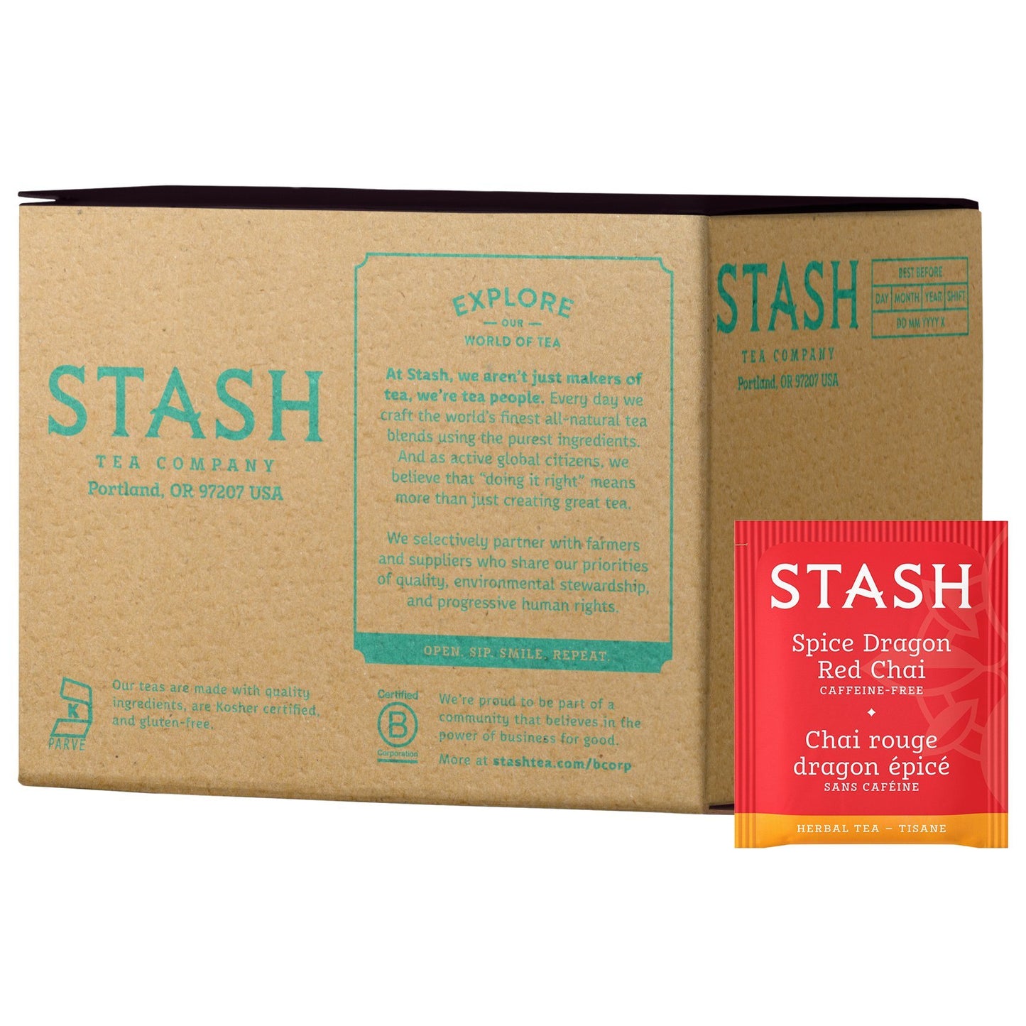 Stash Tea Spice Dragon Red Chai Herbal Tea Box Of 100 Tea Bags (Packaflavor Blendg May Vary)