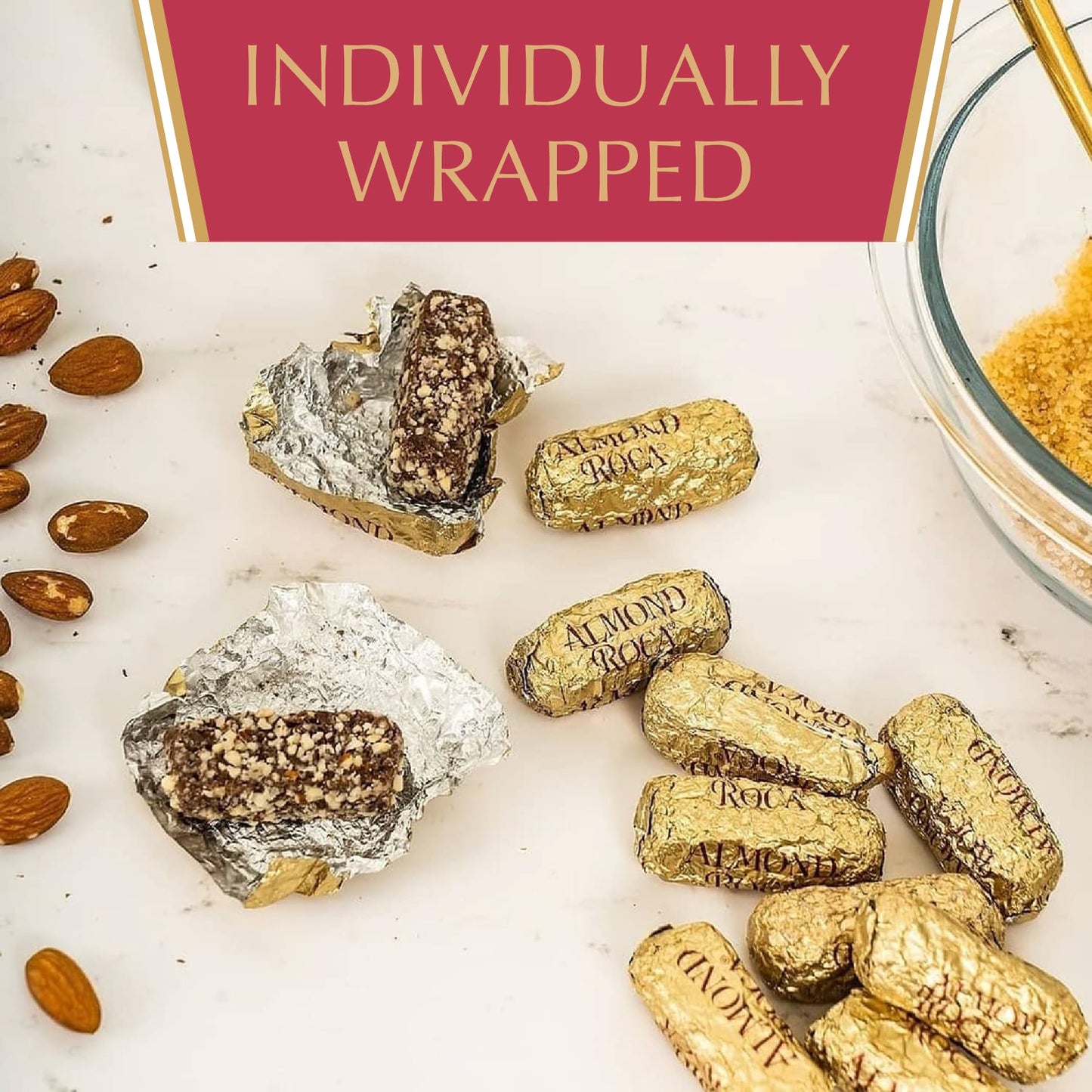 Brown & Haley Roca Stand-Up Box - Chocolate Caramel Buttercrunch Toffee - Individually Wrapped Chocolate Candy - Gluten Free Kos