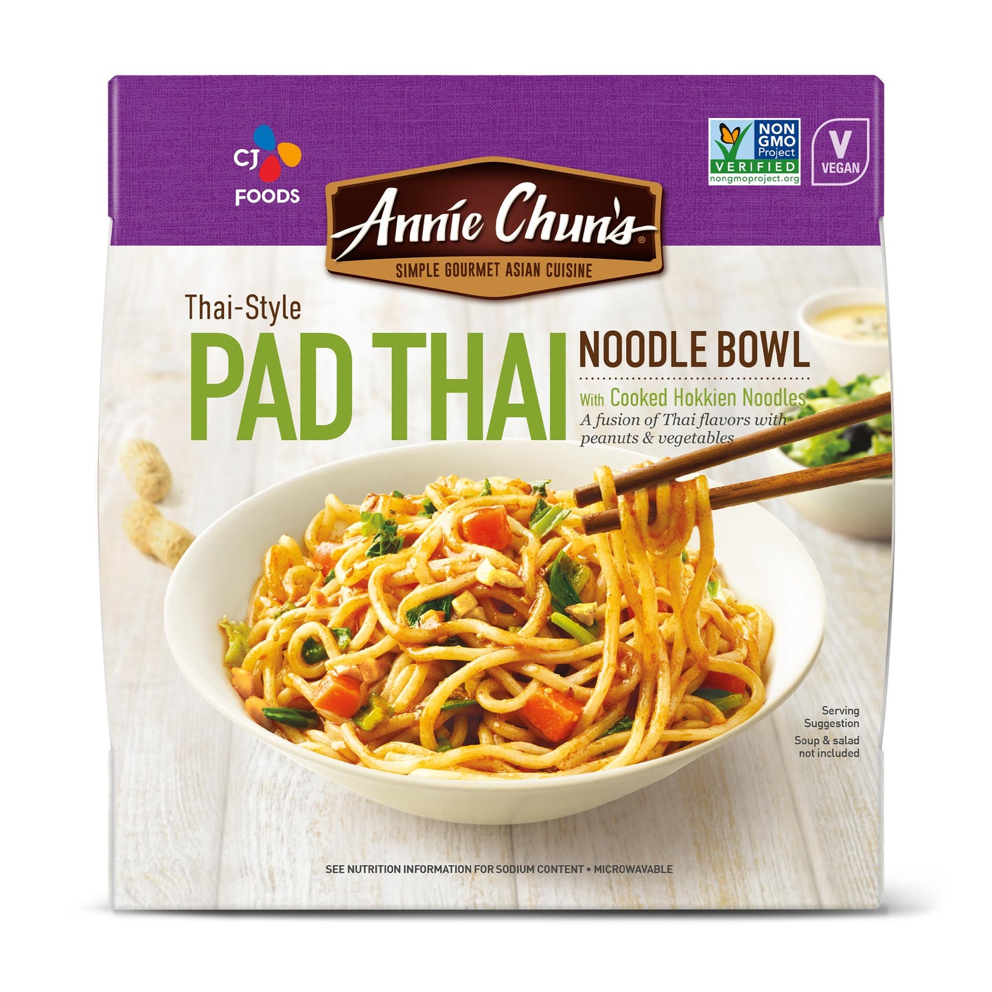 Annie Chun s Noodle Bowl, Thai-Style Pad Thai, Vegan, Non-GMO, 8.1-oz (Pack of 6)