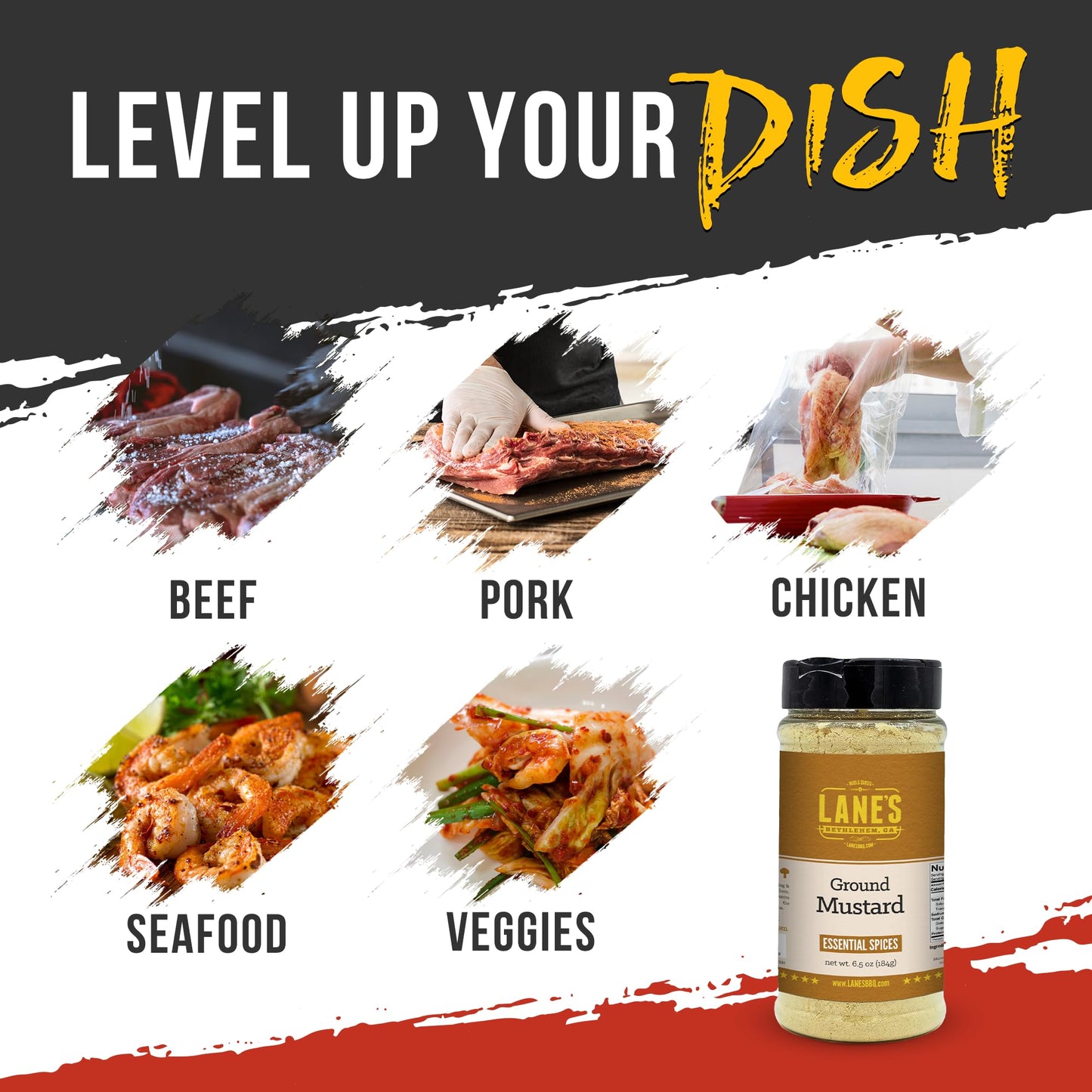 Lane'S Ground Mustard Powder, All-Natural Ground Dry Mustard Powder, Perfect For Meats, Fish & Sauces Ground Mustard Seed Powder