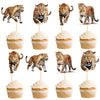 Ercadio 24 Pack Leopard Cupcake Toppers Leopard Cupcake Picks Animal Cupcake Picks Leopard Birthday Cupcake Decorations for Baby