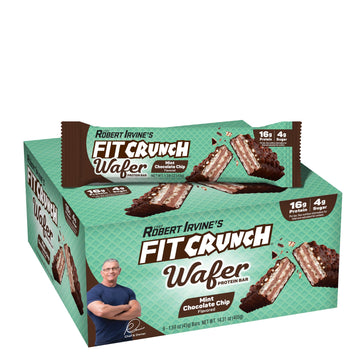 Fitcrunch Wafer Protein Bars, 16G Of Protein & 4G Of Sugar (9 Bars, Mint Chocolate Chip)