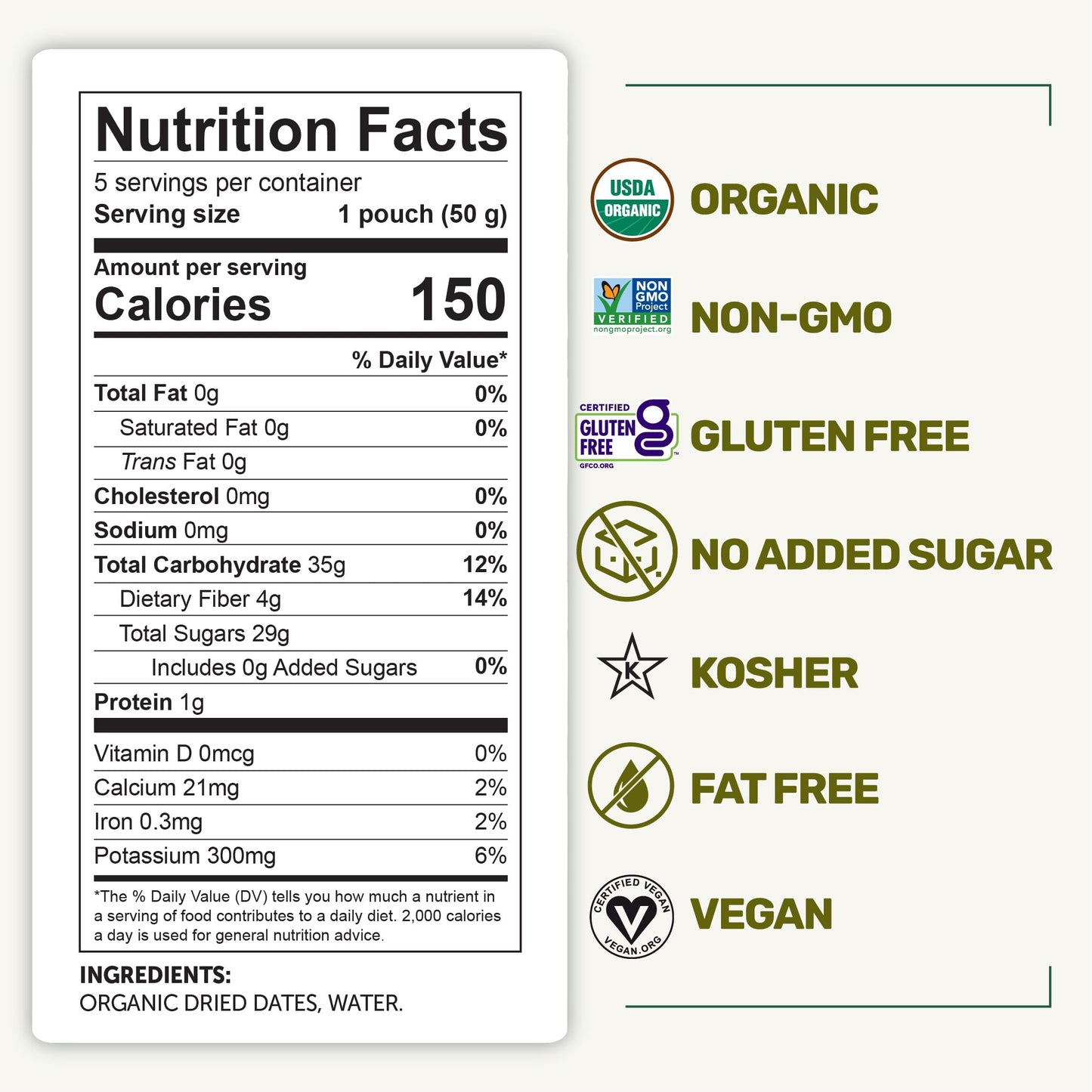 Happy Village Organic Soft Dried Pitted Dates On the Go - 3 Bags (15 Individual Portion Packs) | Healthy, Organic, Non-GMO, Vega