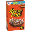 Reeses Puffs Chocolatey Peanut Butter Cereal, Kid Breakfast Cereal, Family Size, 19.7 Oz