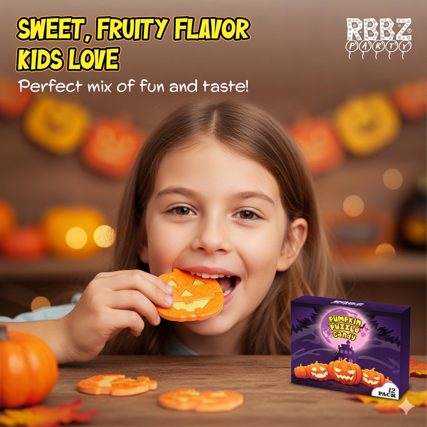 Halloween Pumpkin Puzzle Candy - 12 Pack Individually Wrapped Large 35g - Unique Halloween Themed Candy - Great for Trick or Tre