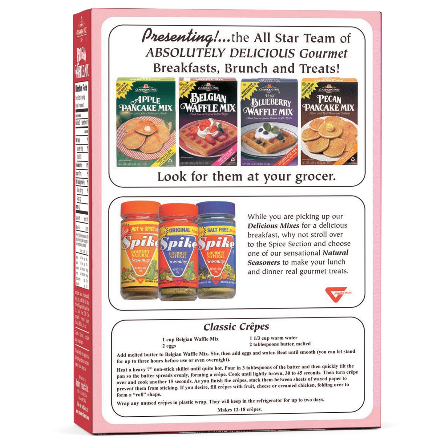 Classique Fare Belgian Waffle Mix - Makes Light and Crisp Waffles, Pancakes, Muffins & Crepes - Works with Waffle Maker - Fast a