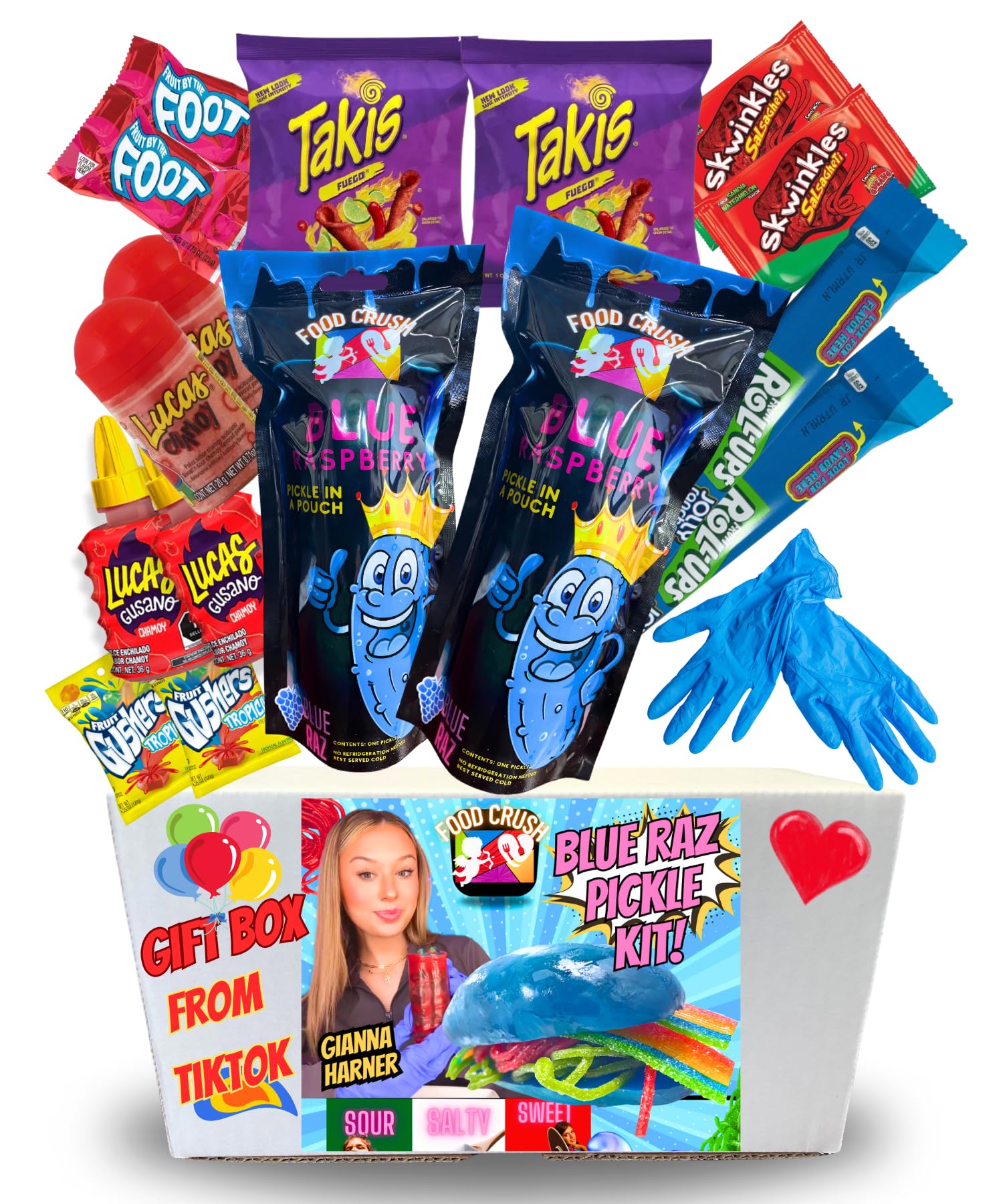 Blue Raspberry Pickle Kit-Double Sized-Mexican Candy Gift Box-Tiktok Trend Item by Food Crush