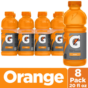 Gatorade Thirst Quencher Sports Drink, Orange, 20 fl oz Bottles (8 Pack), Electrolytes for Rehydration
