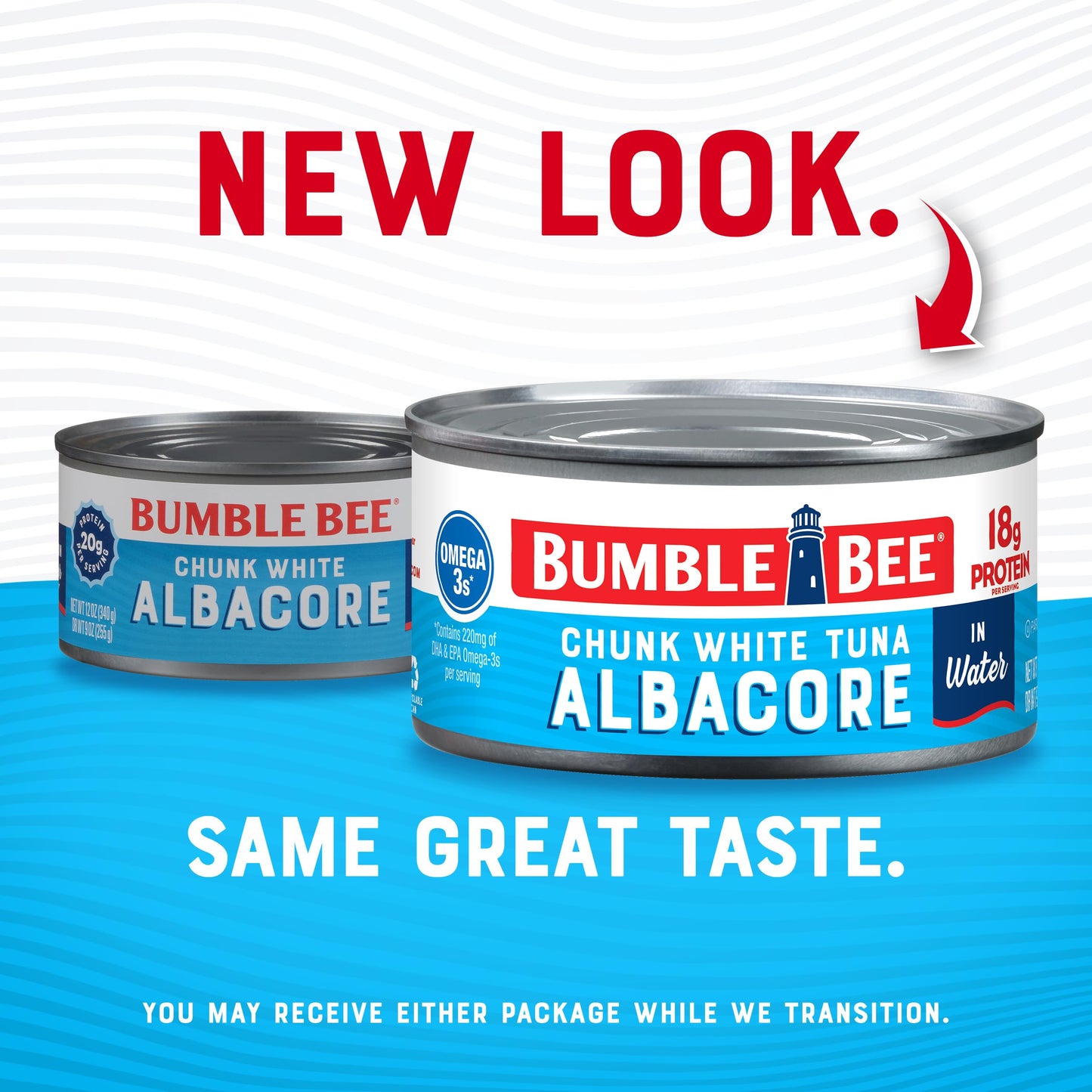 Bumble Bee Chunk White Albacore Tuna In Water, 12 Oz Can (Pack Of 12) - Wild Caught Tuna - 18G Protein Per Serving, High In Omega-3S - Non-Gmo Project Verified, Gluten Free, Kosher