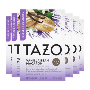 Tazo Dessert Delights Tea Vanilla Bean Macaron Sugar And Calorie Free 15 Count, Pack Of 6