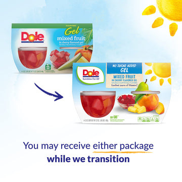 Dole Fruit Bowls Mixed Fruit In Cherry Flavored Gel Snacks, 4Oz 24 Total Cups, Gluten & Dairy Free, Bulk Lunch Snacks For Kids & Adults