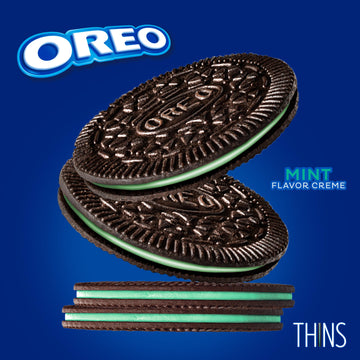 Oreo Thins Mint Creme Chocolate Sandwich Cookies, Family Size, 13.1 Oz