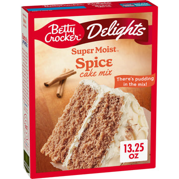 Betty Crocker Delights Super Moist Spice Cake Mix, Holiday Baking, 13.25 oz (Pack of 12)
