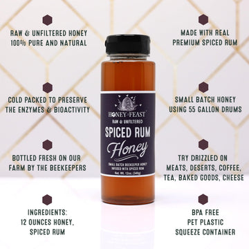 Honey Feast Spiced spirit-inspired flavor Honey | Flavored Honey | 12oz Jar | Unique Foodie Gift