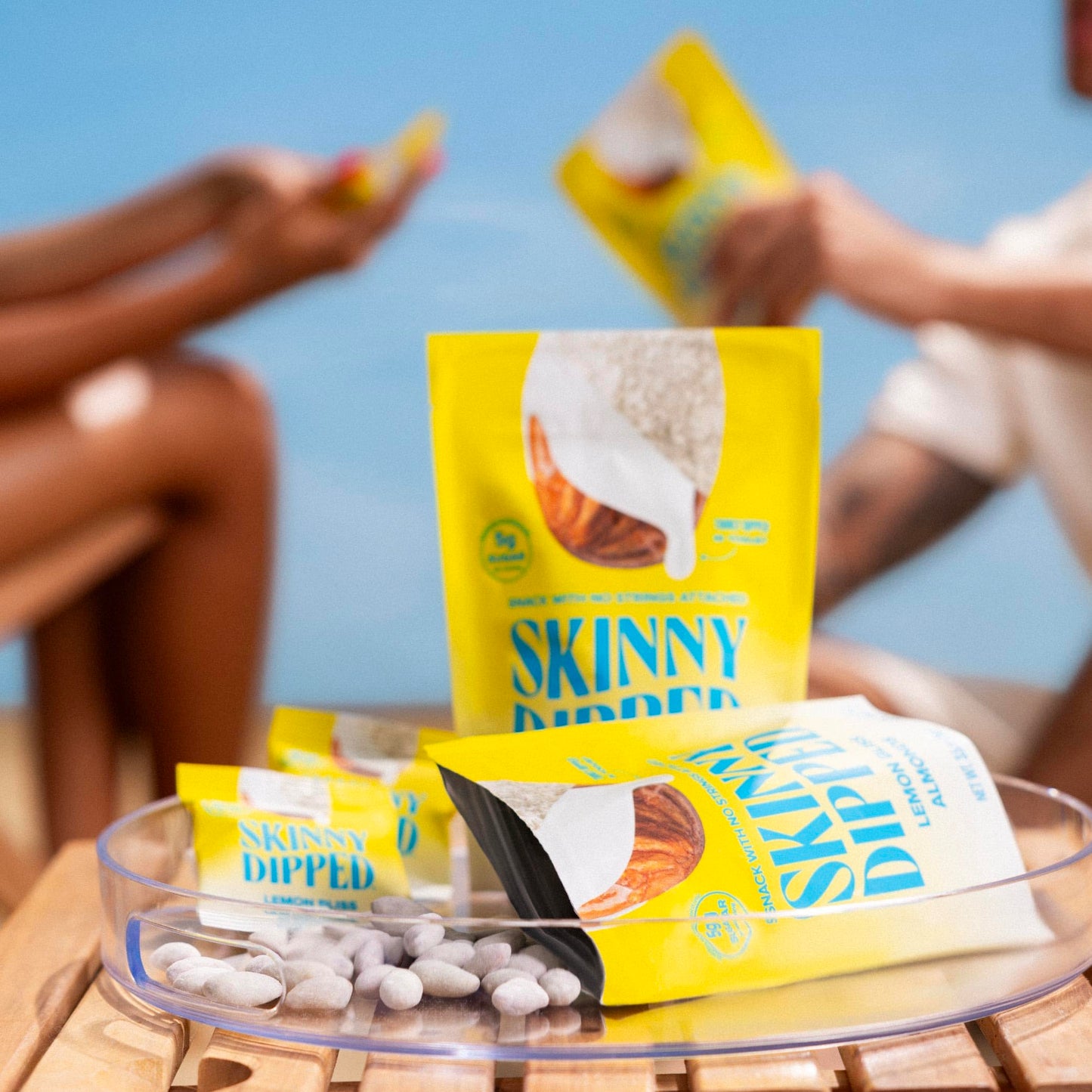 SkinnyDipped Lemon Bliss Yogurt Covered Almonds, Healthy Snack, Plant Protein, Gluten Free, 1.2 Ounce (Pack of 15)