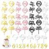 50 Pcs Acrylic Happy Birthday Cake Topper Gold Black Pink Silver Birthday Cake Topper Pick For Birthday Party Cake Desserts Past
