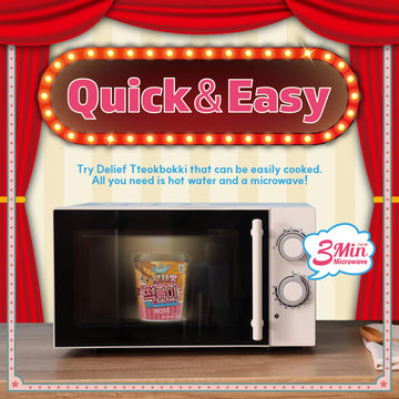 Delief Tteokbokki Cup Rose Flavor 4.23Oz(120G) Korean Street Food Korea Instant Rice Cake Snack, 4 Packs