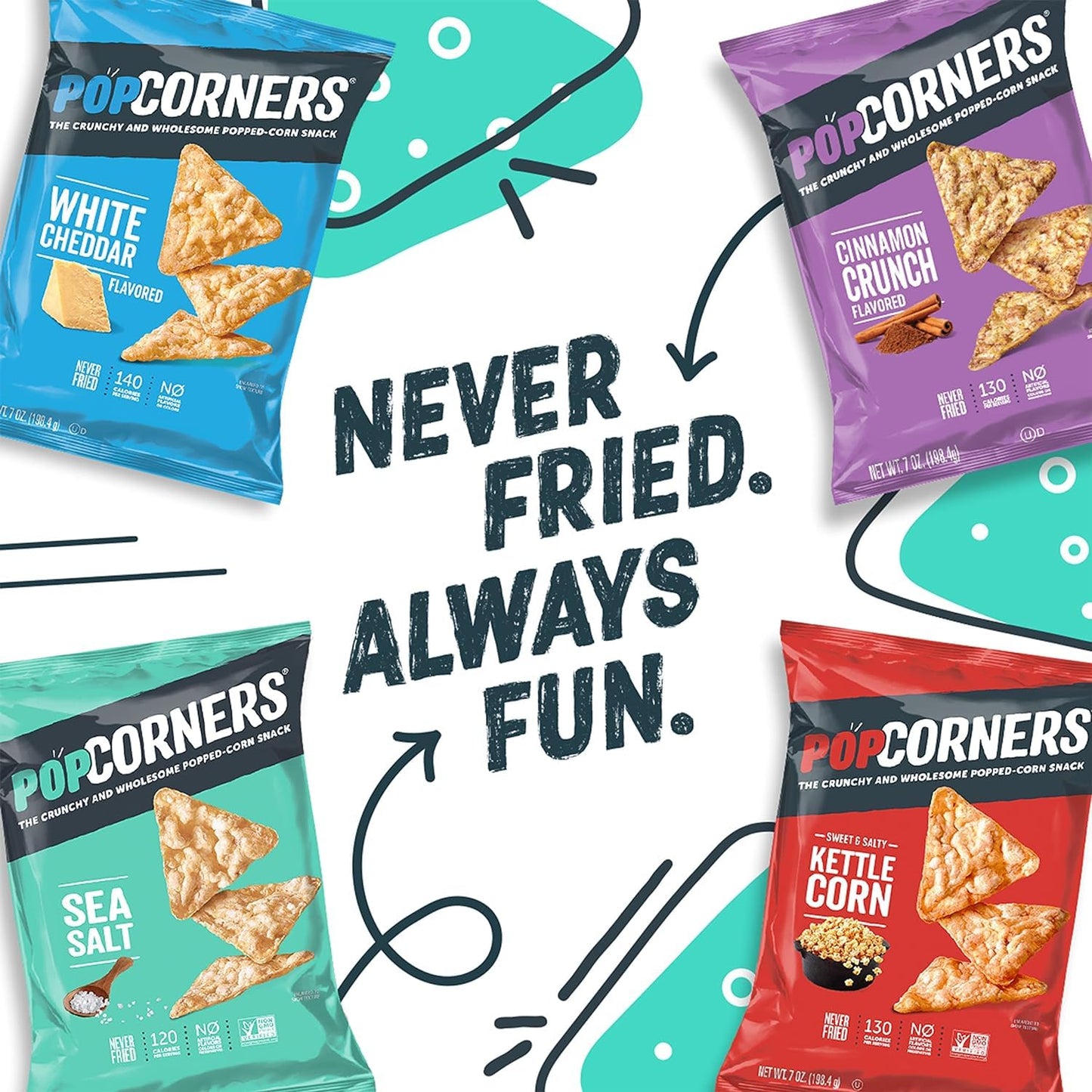 Popcorners Popped Corn Snacks, Kettle Corn, 1 Ounce (Pack Of 20) (Packaging May Vary)