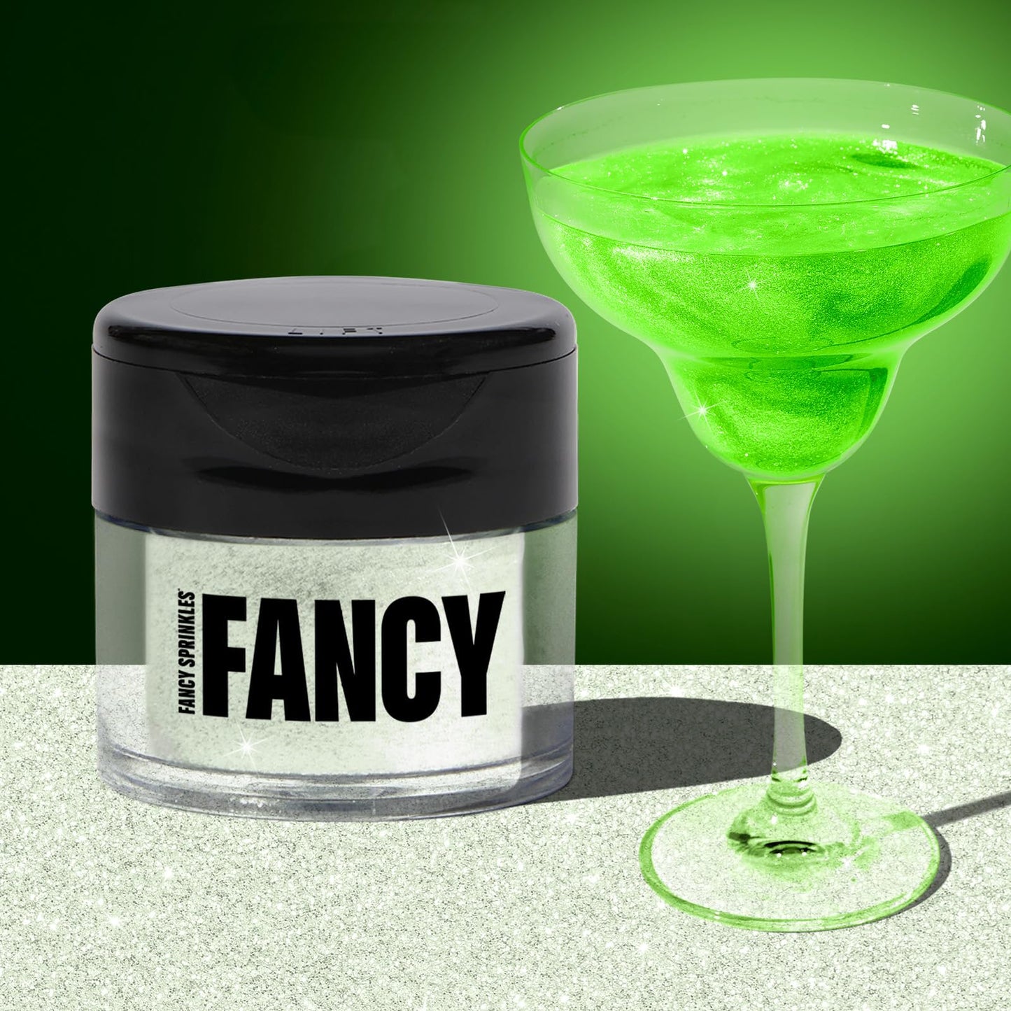 Fancy Sprinkles Special Release Halloween Glow Worm Green Top-Grade Edible Glitter Glows Under Black Light 100% Edible Glitter For Sparkling Food & Drinks No Taste Or Texture (4Gm)