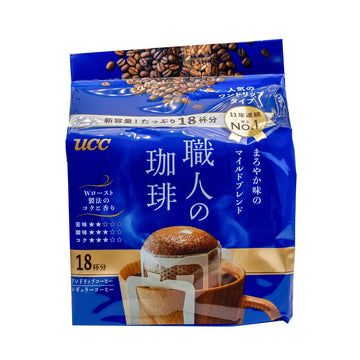 UCC Shokunin Coffee Mild Blend, Single Serve Japanese Style Pour Over Coffee, imported from Japan, 108 Individual Bags 0.25 oz (