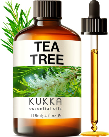 Kukka Australian Tea Tree Oil For Skin, Face & Toenails - 100% Natural Melaleuca Tea Tree Essential Oil For Piercings, Scalp & H
