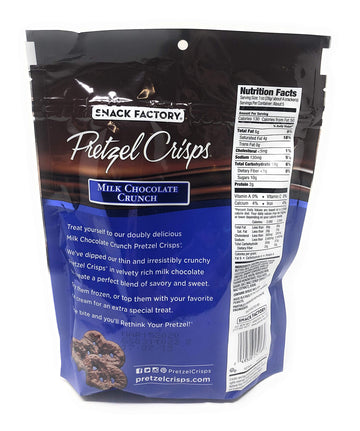 Snack Factory Pretzel Crisps Milk Chocolate Covered Pretzels 5.5 Ounce