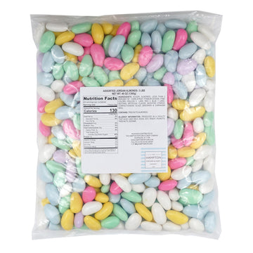 Assorted Jordan Almonds, 3 Pound Jodan Almonds Bulk Bag, Almond Candy, Jordan Almonds Candy
