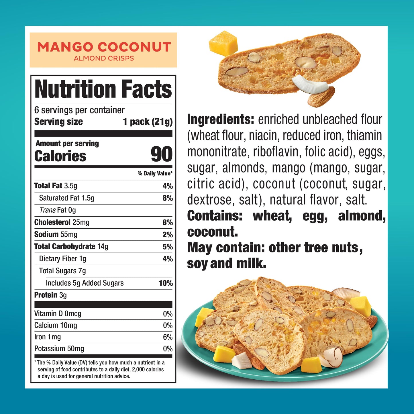 Nonni s THINaddictives Almond Thin Cookies - 3 Boxes Mango & Coconut Almond Cookies - Sweet Crunchy & Chewy Almond Cookie Thins