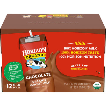 Horizon Organic Shelf-Stable 1% Low Fat milk Boxes, Chocolate, 8 oz., 12 Pack