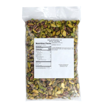 Pistachios Shelled Raw Unsalted, 1 Pound Bag, No Shell Pistachio Nuts 16 Ounce Bulk Bag