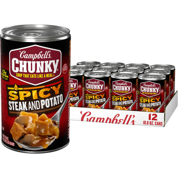Campbell'S Chunky Soup, Spicy Steak And Potato Soup, 18.8 Oz Can (Case Of 12)