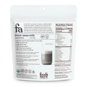 Foods Alive | Organic Black Sesame Seeds | 12 oz