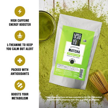 Tiesta Tea Superior Green Tea Powder - Japanese Matcha Tea Powder High Caffeine L-Theanine Antioxidants Detox Boost Metabolism Energy Booster Hot & Iced - 170 Cups - 12oz Bag