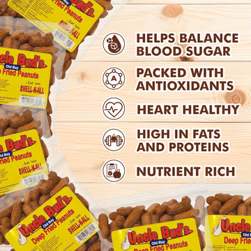 Uncle Bud'S Deep Fried Peanuts In Shell (6-Pack) | Old Bay Seasoning Peanuts, Peanuts Individual Packs, Spicy Peanuts, Nuts Indi
