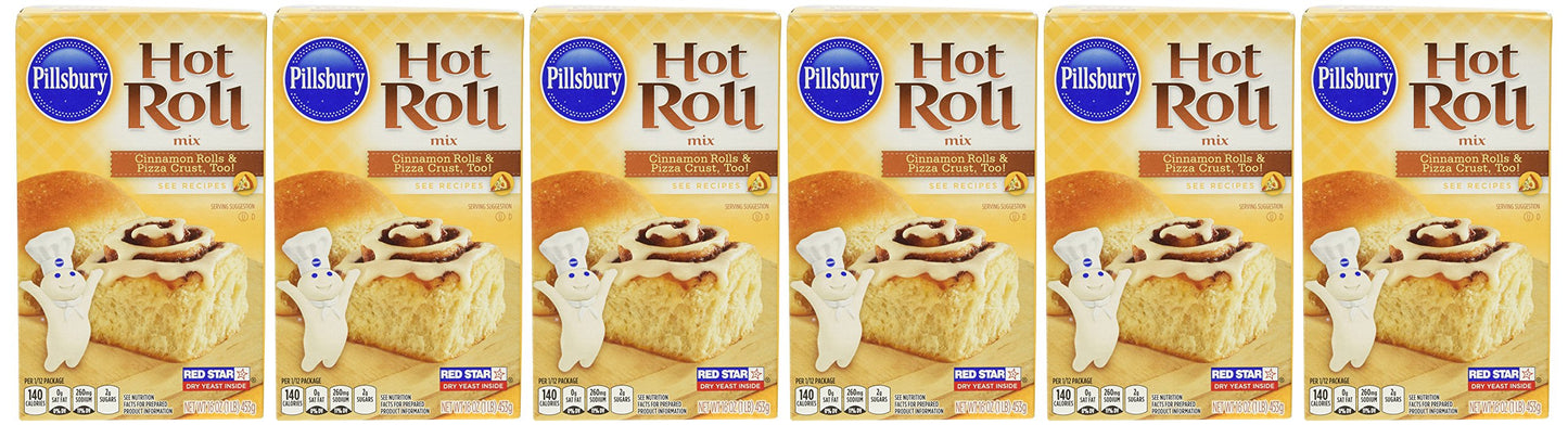 Pillsbury Specialty Mix Hot Roll, 16-Ounce Boxes , 1 Pound (Pack Of 6)