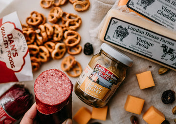 Dan the Sausageman Sounder Gourmet Gift Box - 10 Piece Set with Smoked Summer Sausage and Wisconsin Cheeses, Gift Messaging Available