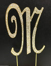 Crystal Rhinestone Covered Gold Monogram Wedding Cake Topper Letter M By Other