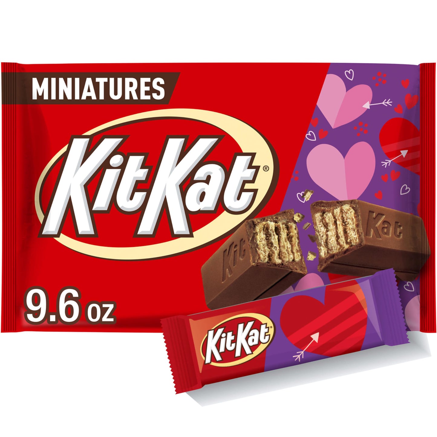 KIT KAT Miniatures Milk Chocolate Wafer, Valentines Candy Bag, 9.6 oz