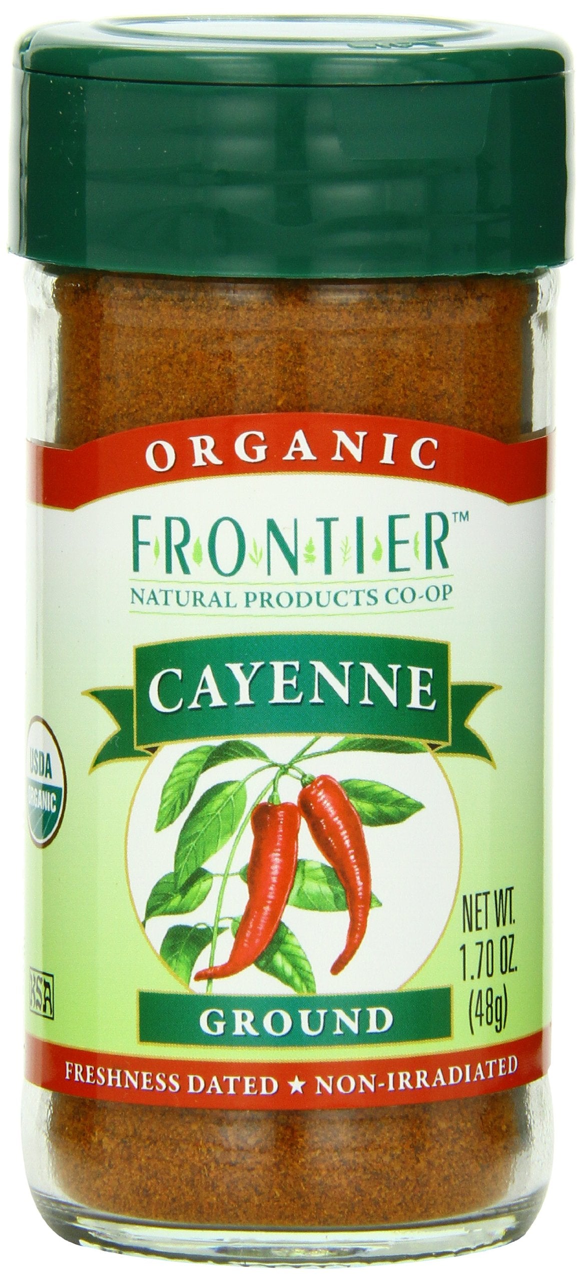Frontier Organic Red Pepper (Cayenne), Ground, 1.7-Ounce Container (Pack Of 4)