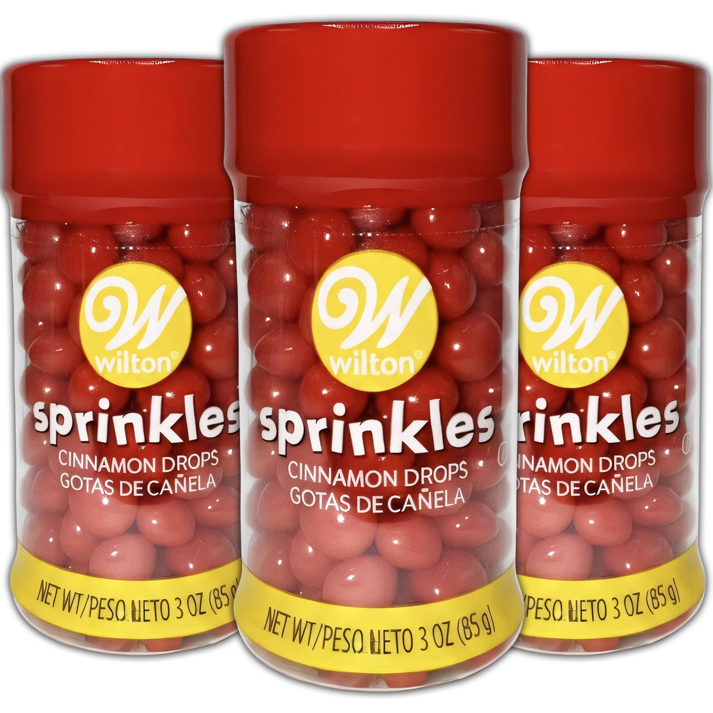 Wilton Cinnamon Drops Valentines Sprinkles, 3 Pack, Valentines Red Sprinkles for Baking, Jumbo Sprinkles for Valentines Cake Co