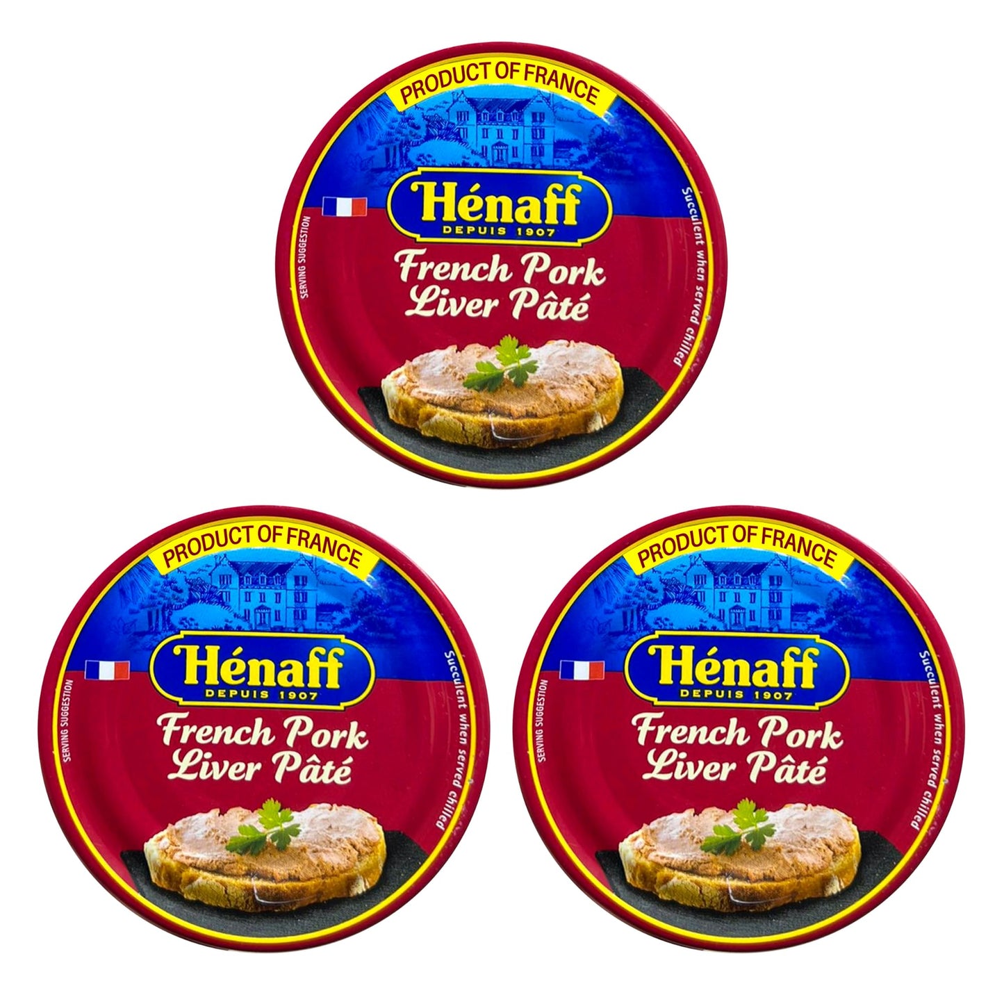 From France Henaff French Pork Liver Pate -Pate De Foie 130 Gr Pack Of 3