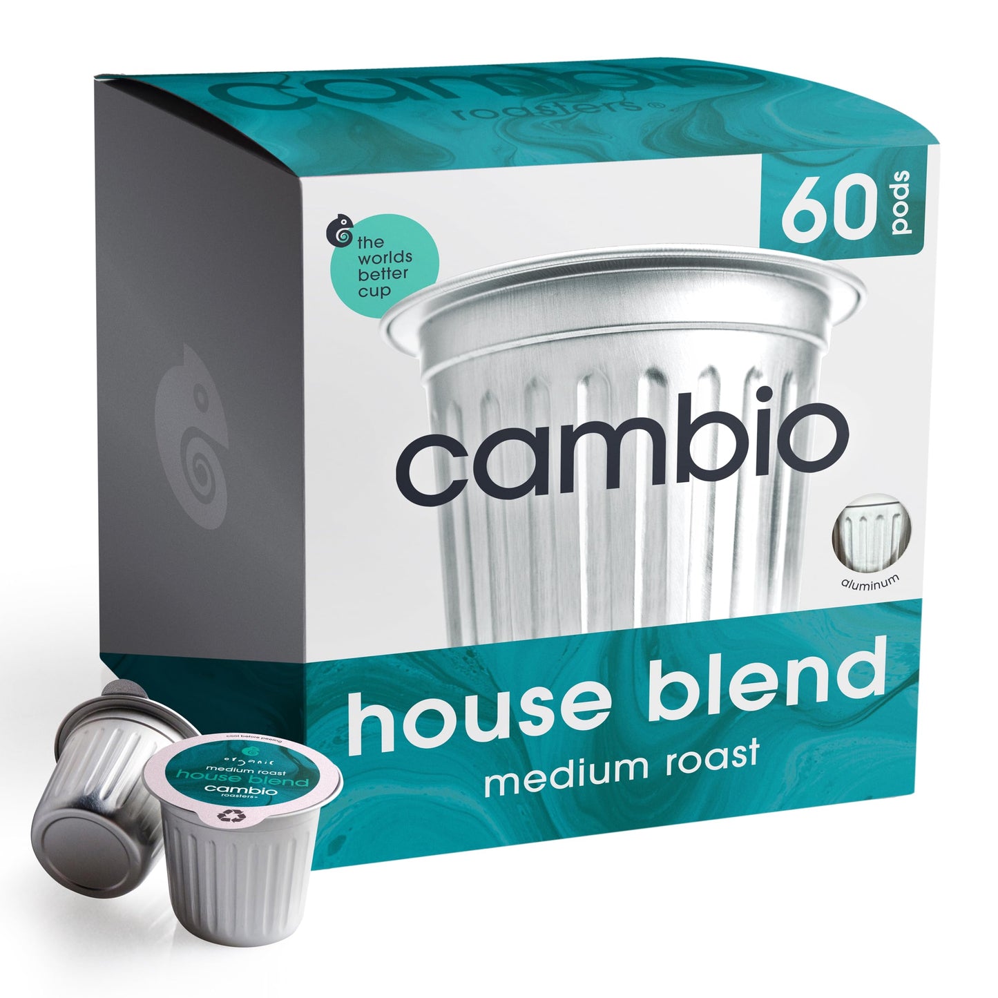 Cambio Roasters House Blend Coffee Pods - New Aluminum Pods, Organic Coffee K Cups, Medium Roast K Cup Coffee, Works With Keurig