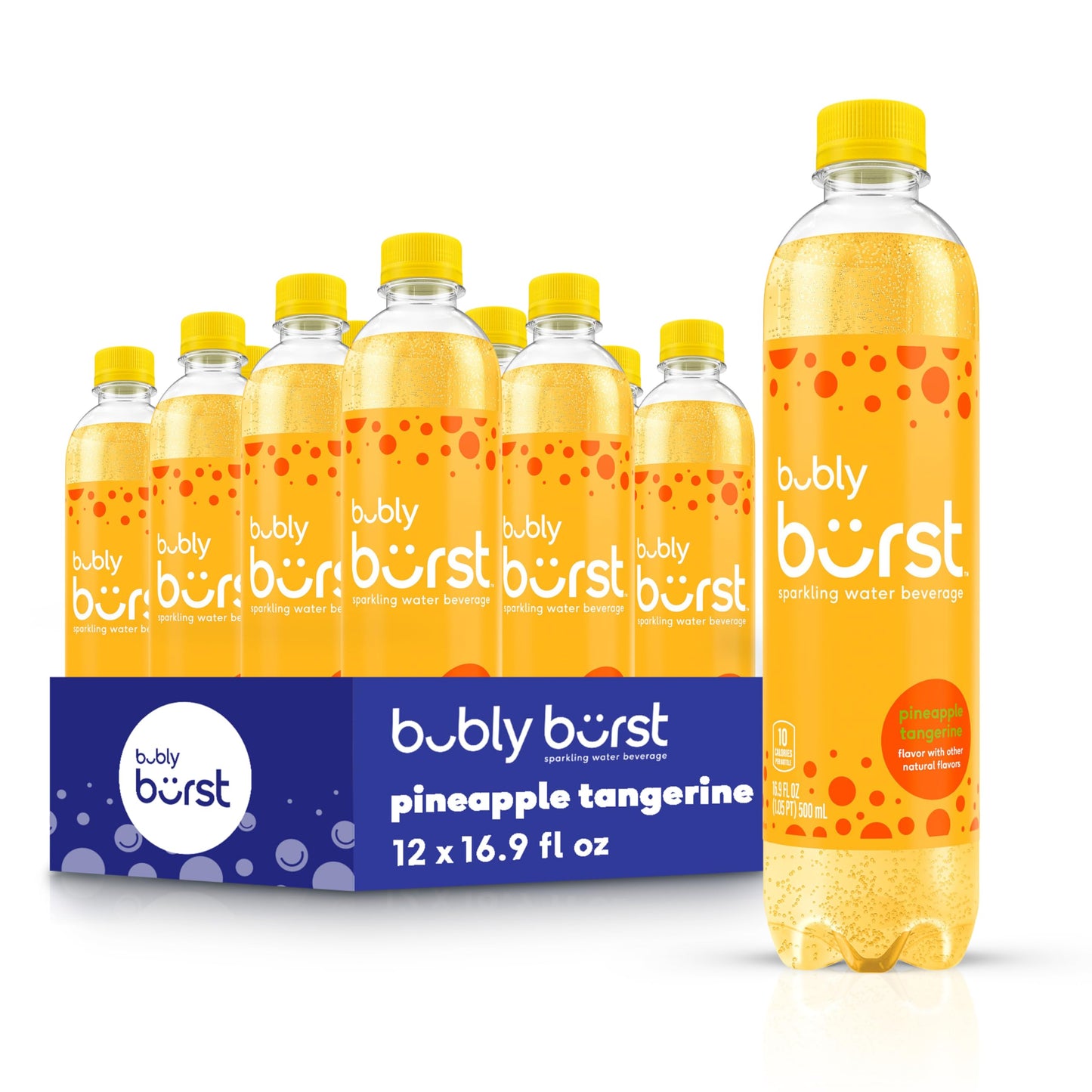 Bubly Burst, Pineapple Tangerine, 16.9 Fl Oz Bottles (Pack Of 12)