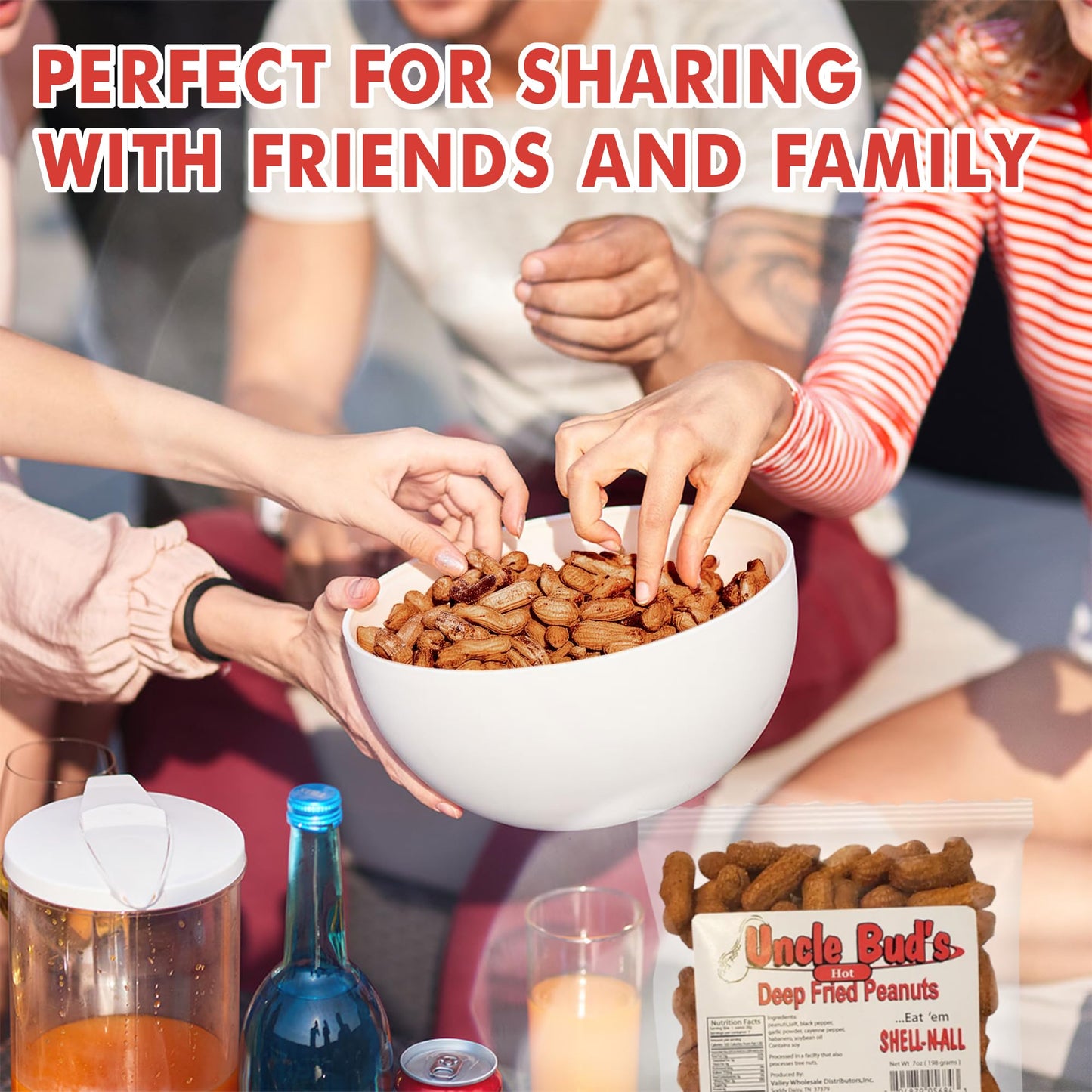 Uncle Bud'S Hot & Spicy Deep Fried Peanuts In Shell (6-Pack) | Premium Flavored Peanuts Variety Combo | Individual Snack Packs |